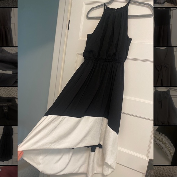 Banana Republic Black and White High Low Dress - Picture 2 of 4